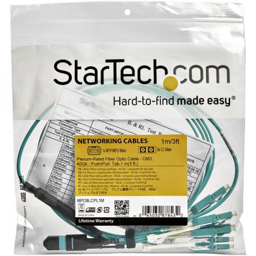 StarTech.com Fiber Breakout Cable 1m MPO MTP to LC