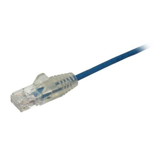 8ST10275954 | This slim CAT6 cable meets all Category 6 patch cable specifications to deliver a reliable Gigabit network connection in high-density data centre applications.Easy Cable RunsThe design of this slim CAT6 patch cord is 36% thinner than standard networking cables, which allows better airflow and heat dissipation in tight spaces. The cable is also more flexible than standard Ethernet cables, so cable runs are easier in crowded network racks.This cable features snagless connectors that protect the RJ45 clips during installation, making them less likely to snag or break as you pull them through narrow spaces.  Protect Your Equipment  This CAT6 patch cable is tested to comply with ANSI/TIA 568 C.2 Category 6 requirements ensuring a reliable connection to your networking equipment. Certified with Low Smoke Zero Halogen (LSZH) fire rating, this patch cord ensures a safe connection.The 50-micron gold connectors on the patch cable deliver optimum conductivity and eliminate signal loss due to oxidation or corrosion. High-Quality ConstructionEach CAT6 cable is manufactured using high-quality copper conductors and is carefully constructed and tested to keep Near-End Crosstalk (NEXT) well within acceptable limits. Plus, each cable is built with 28 AWG copper wire, to ensure peak performance for your demanding Ethernet applications.Backed by StarTech.com lifetime warranty and free lifetime technical support.