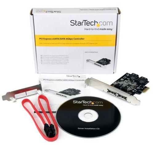 StarTech.com 2 Port PCIe SATA eSATA Controller Card PCI Cards 8STPEXESAT322I