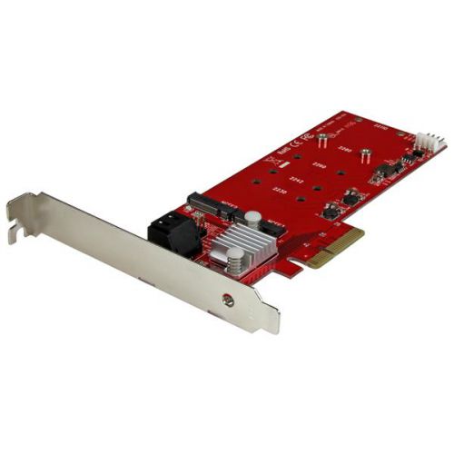 2 Slot PCIe M.2 RAID Card 2x SATA3 Ports