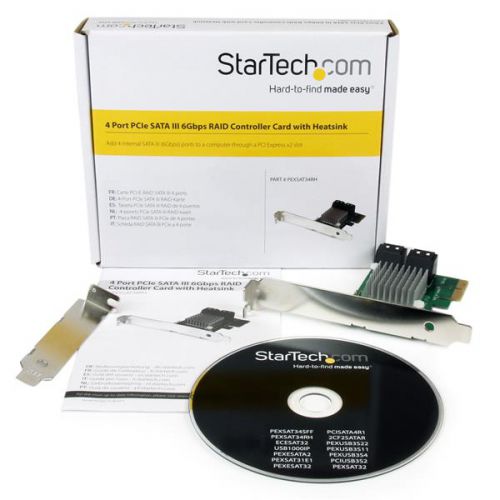 StarTech.com 4PT PCIe SATA3 RAID Card HyperDuo SSD PCI Cards 8STPEXSAT34RH
