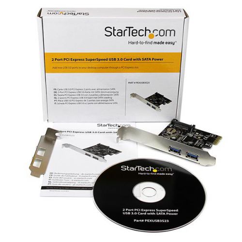 StarTech.com 2PT PCIe USB3 Controller Card SATA Power PCI Cards 8STPEXUSB3S23