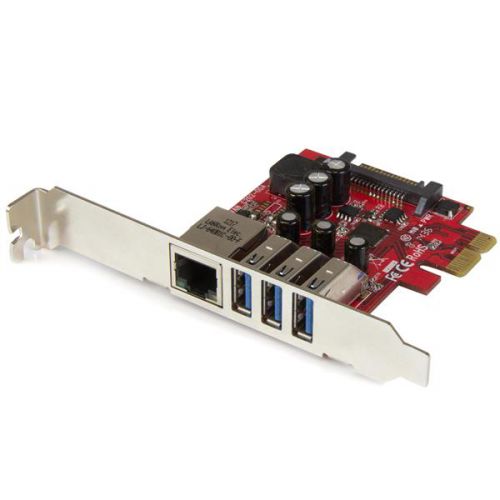 StarTech.com 3 Port PCIe USB3 Card Plus Gbit Ethernet