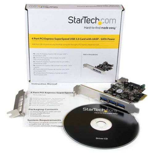 StarTech.com 4 Port PCIe USB 3.0 Adapter Card PCI Cards 8STPEXUSB3S42