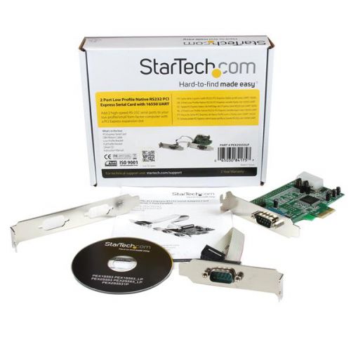StarTech.com 2 Port LP PCIe Serial Card 16550 UART PCI Cards 8STPEX2S553LP