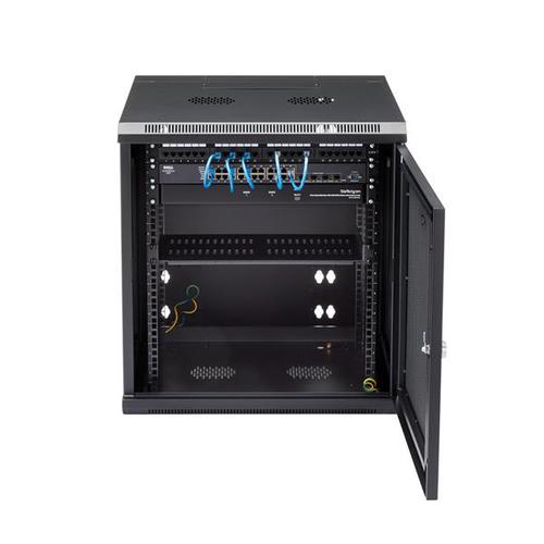 StarTech.com 12U Wall Mount Rack Cabinet with Hinge Server & Data Racks 8STRK1224WALHM