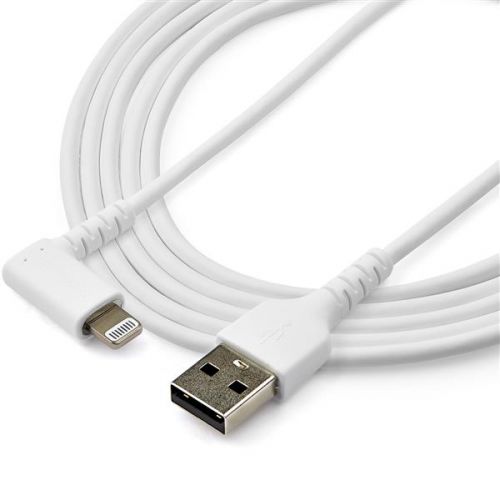 StarTech.com 2m White Angled Lightning to USB Cable