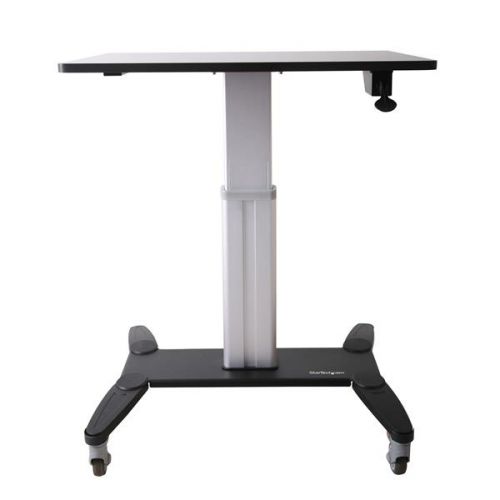 StarTech.com Mobile Standing Desk - Portable Sit Stand Ergonomic Height Adjustable Cart on Wheels