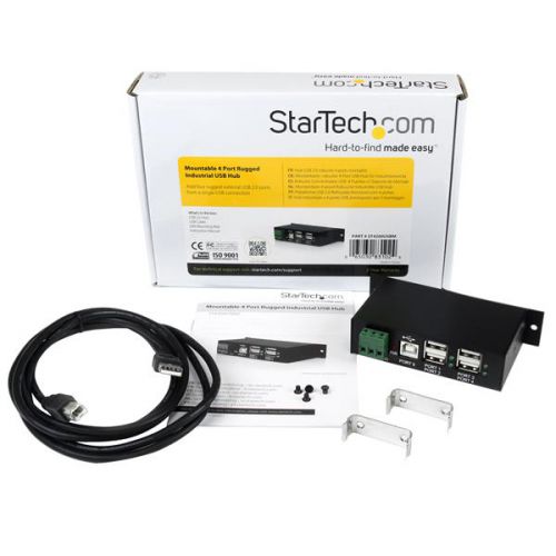 StarTech.com Mountable 4 Port Rugged Ind USB Hub ESD USB Hubs 8STST4200USBM
