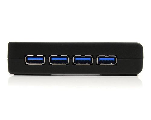 The ST4300USB3GB 4-Port SuperSpeed USB 3.0 Hub allows you to add 4 additional USB 3.0 ports from a single USB 3.0 connection to the host computer system.Backward compatible with USB 2.0 and USB 1.x standards, this USB 3.0 hub still supports older USB devices and can also be used as a hub on older systems that do not have USB 3.0 ports.With the capability to mix and match USB 3.0/2.0/1.x devices and be used with or without the included external power adapter, this hub offers the best of versatility and portability.Backed by a StarTech.com 2-year warranty and free lifetime technical support.