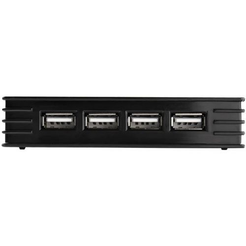 This TAA compliant 7 Port USB 2.0 Hub connects to one USB 2.0 port on a Mac or PC computer, adding seven USB 2.0 ports - allowing you to maximize the number of high speed USB peripherals connected to your computer. The hub supports cascaded installation with other USB 2.0 hubs, supporting up to 127 USB 2.0 device connections - a scalable solution for connecting multiple USB devices to a single host computer.The 7 port hub includes a power adapter, but can be powered through USB bus connection to the host computer - allowing you to install the hub as needed without worrying about the availability of a power outlet.The USB 2.0 hub offers an attractive black casing that suits any operating environment and includes a 3ft USB 2.0 A/B male-male cable, for the connection between the hub and the host computer.