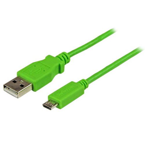 1m Green USB to Slim Micro USB Cable