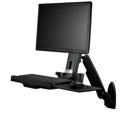 StarTech.com One Monitor Sit Stand Desk Wall Mount Laptop / Monitor Risers 8STWALLSTS1