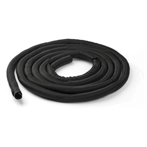 This flexible and lightweight cable-management sleeve, made of polyester and nylon fabric, provides an easy and inexpensive solution for managing cable clutter. Use it to keep cables organized behind your computer monitor, while still providing access to cables when needed. The extra-long 15 ft. (4.6 m) cable sleeve is trimmable, providing flexible use in a wide range of applications.Easy and versatile use.The flexible cord concealer helps you keep cables and wires hidden, anywhere you work. Organize cables at your workstation, above and below your desk. Manage cables in an AV studio. Keep electrical cables organized in a networking setting. You can use the cable sleeve for a single cable, or multiple cables (up to 10 depending on thickness).Wraps easily around your cables.Simply open the rolled fabric from the side to guide your cables through. The flexible cable sleeve automatically recoils to wrap around your cables. It can also expand to cover additional cables as needed. There are no tools required, and the cables don't need to be disconnected from the computer to be inserted into the cable-management sleeve.Trims to any length.Using sharp scissors, you can cut the cable-management sleeve to your desired length, to fit neatly under your desk or table, or behind your media centre.The WKSTNCM2 is backed by a StarTech.com 2-year warranty and free lifetime technical support. 
