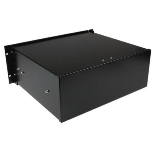 8ST4UDRAWER | The 4UDRAWER 4U Black Steel Storage Drawer for 19in Racks and Cabinets helps to efficiently organize your mission critical computer hardware and accessories with the capacity to hold up to 25 kg (55 lbs). This TAA compliant product adheres to the requirements of the US Federal Trade Agreements Act (TAA), allowing government GSA Schedule purchases.Perfect for storing tools, software and documents for easy access, this sliding rack storage drawer is a cost-effective solution that provides tidy, out-of-the-way storage. Universally mountable in any standard front mount 19"" server rack or cabinet, the rack drawer is constructed of sturdy, cold-rolled steel for long-term durability.Backed by a StarTech.com Lifetime warranty.