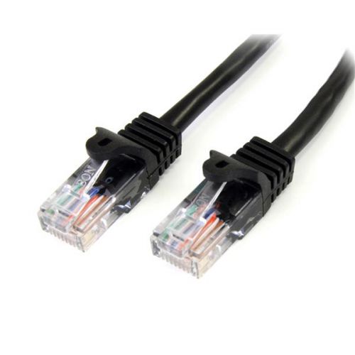 StarTech.com 0.5m Black Snagless Cat5e Patch Cable Network Cables 8ST45PAT50CMBK