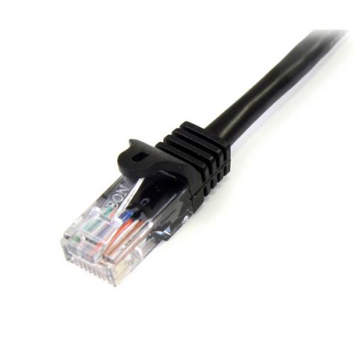 StarTech.com 0.5m Black Snagless Cat5e Patch Cable Network Cables 8ST45PAT50CMBK