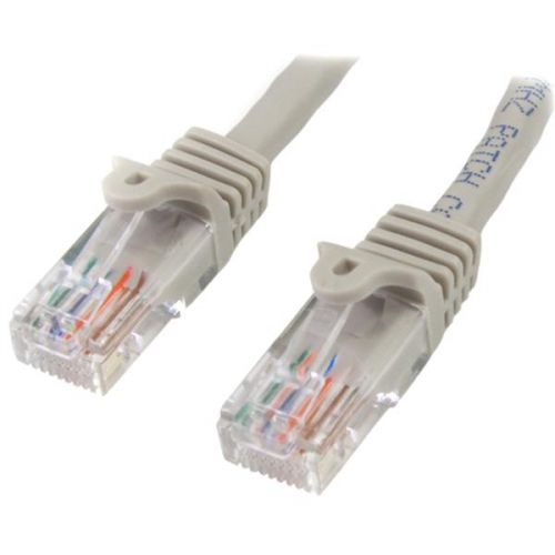 StarTech.com 0.5m Grey Snagless Cat5e Patch Cable Network Cables 8ST45PAT50CMGR