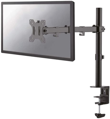 NEO44639 | This desk mount with full motion for a 10-32 inch monitor screen features an innovative cable management system. Supporting the weight of up to 8kg, this height adjustable mount features tilt, rotate and swivel technology, allowing most viewing angles. Supplied in black.