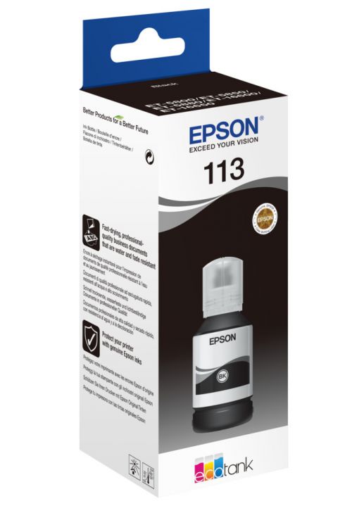 Epson 113 Black EcoTank Ink Bottle 127ml - C13T06B140