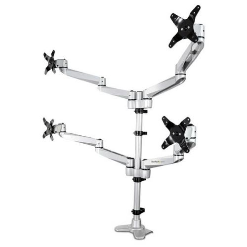 StarTech.com Up to 27in Quad Monitor Mount Silver  8STARMQUADPS