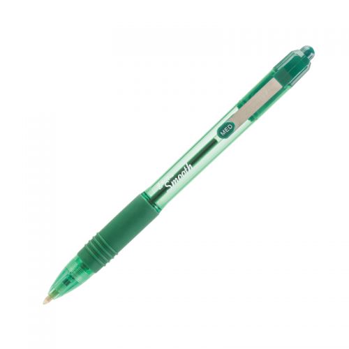 Zebra Z-Grip Smooth Rectractable Ballpoint Pen 1.0mm Tip Green (Pack 12) - 22564