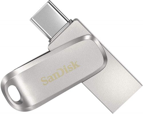 SanDisk Ultra Dual Drive Luxe 256GB USB A USB C Stainless Steel Flash Drive USB Memory Sticks 8SDDDC4256GG46