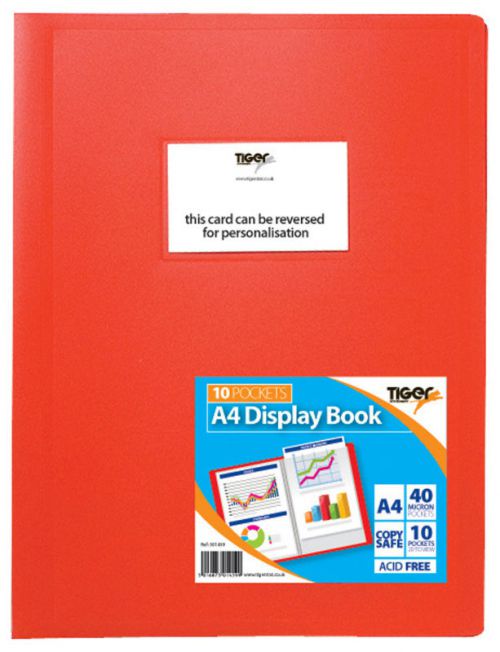 Tiger A4 10pkt Flexi Disp Book Assorted