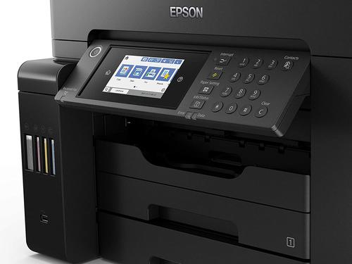 8EPC11CH71401CA | This feature-rich EcoTank makes light of A3+ tasks, while offering a low cost per page. A3+ jobs can be accomplished quickly thanks to fast print and scan speeds, two 250-sheet front trays, a 50-sheet rear feed, and a 50-sheet A3 ADF. Print how you like with mobile printing, Ethernet and a 10.9cm LCD touchscreen with hard keys.Get more done in less timeGet the edge with this fast and efficient printer that can deliver a first page in as little as 5½ seconds. Coupled with fast double-sided printing, and a high speed Automatic Document Feeder, you’ll be able to speed through everyday tasks.Feature-rich A3 EcoTankThe ET-16650 is designed for A3 tasks with A3+ print, scan, copy and fax. It's easy to navigate the extensive range of features via the 10.9cm LCD touchscreen and hard keys.Keep on savingSave every time you print with this EcoTank that delivers an incredibly low cost per page. Unlike other printers, EcoTank features large ink tanks that you fill with low-cost ink bottles.End interruptionsMinimising refills, this EcoTank can print thousands of pages before needing more ink, while the two A3 paper trays offer a capacity of 500-sheets. Free yourself from manual page loading with a generous 50-sheet rear feed and A3 ADF.Print from almost anywhereIt's easy to print from mobiles, tablets and laptops using EcoTank. With Wi-Fi and Wi-Fi Direct, you can send documents to print from smart devices using the Epson iPrint app.Easy to use and reliableFilling the large front ink tanks is simple with the resealable, intuitive and drip-free ink bottles. The heat- free PrecisionCore printhead is renowned for its speed, quality, reliability and efficiency, and will last the lifetime of the printer.