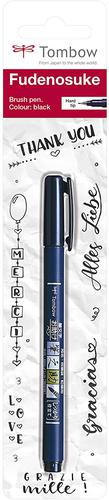 Tombow Fudenosuke Brush Pen Hard Tip Black - WS-BH Fineliner & Felt Tip Pens 67180TW
