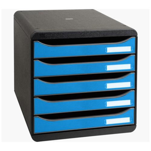 Exacompta CleanSafe Big Box Plus 5 Drawer Set Open Blue