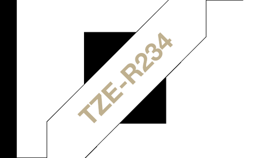 Brother P-Touch TZe Ribbon Tape Cassette 12mm x 4m Gold on White Tape TZER234 - BA77031