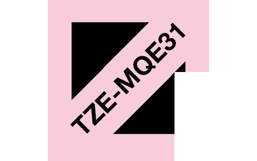 BRTZEMQE31 | Genuine Brother TZe-MQE31 labelling tape is guaranteed to provide you with labels that have real staying power.The black on pastel Pink colour might be a pretty combination, but this TZe-MQE31 labelling tape is tough too. Designed for use either indoors or outdoors, the especially durable, laminated tape has been expertly engineered to withstand extremes of temperature, abrasions, spills and UV rays, ensuring your labels last and last.Compatible with a range of our P-touch printers, your labels are sure to stay put and be legible for longer with TZe-MQE31 tape.Our TZe tape cassettes are quick and easy to install, and come in various label widths, colours and materials, ensuring your machine can be used for all your labelling needs.
