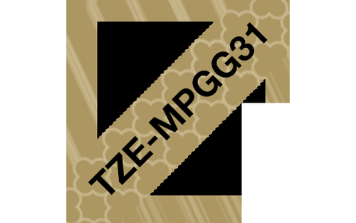 Brother Gold Geometric Pattern Tape 12mm x 4m - TZEMPGG31