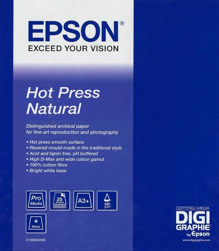Epson Hot Press Natural A3+ Paper (25 Sheets) C13S042320