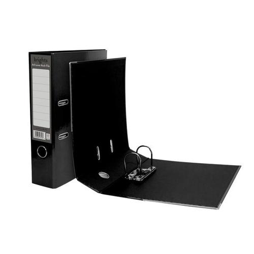 Pukka Brights Lever Arch File Laminated Paper on Board A4 70mm Spine Width Black (Pack 10) - BR-7757