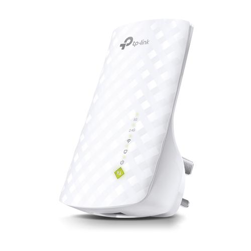 8TPRE220 | Place the RE220 between your wireless router and wireless devices, expanding Wi-Fi coverage while eliminating Wi-Fi dead zones. The dual-band Wi-Fi up to 750 Mbps can not only extend to 32,00 sq. ft. (300m2) with the router, but also make good use of your high ISP speed , ideal for HD video streaming, online gaming and other bandwidth-intensive tasks.The RE220’s Wireless AC technology creates faster and stronger Wi-Fi connections across your home and extends dual band Wi-Fi up to 750 Mbps. Dual 2.4 GHz and 5 GHz bands provide Wi-Fi connections to up to 32 devices, allowing you to enjoy stable and drop-free experience on all your devices.Simple two-step setup - step 1: press the WPS button on the router and RE220 to easily connect the extender to the network. Or connect the extender via Tether app or Web UI if your router doesn’t support WPS. Step 2: relocate the extender to a better location for optimal Wi-Fi coverage with the help of the smart signal indicator light.The Ethernet port of RE220 can easily turn your wired Internet connection into a wireless access point. And it can also function as a wireless adapter to connect wired devices.