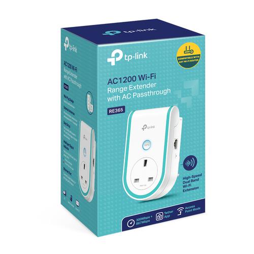 TP-Link AC1200 WiFi Extender With AC Passthrough Home Plug Network 8TPRE365