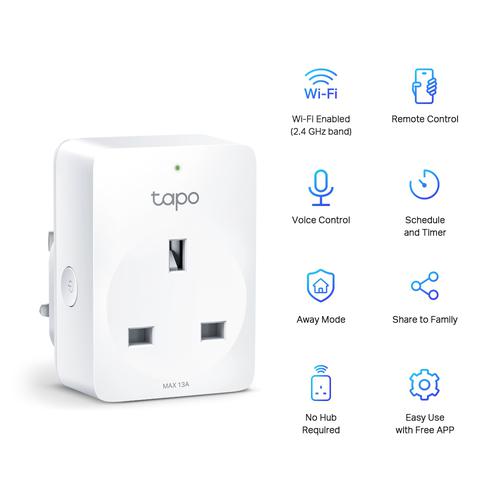TP-Link Tapo P100 Mini Smart Wi-Fi Plug White (Pack of 4) Tapo P100-4-pack