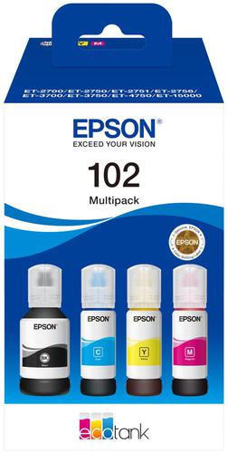 Epson 102 Black Cyan Magenta Yellow Ink Cartridge Multipack 127ml + 3 x 70ml (Pack 4) - C13T03R640