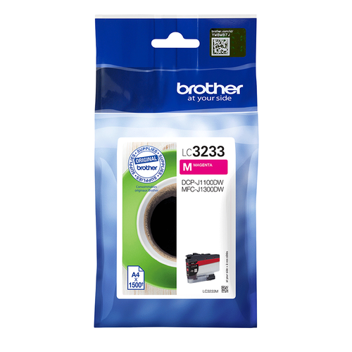 BRLC3233M | The LC3233M is a high yield magenta ink cartridge that prints up to 1500 pages. As a genuine, expertly tested and designed Brother product, you can feel confident you’re getting the best possible quality and value from your printouts.