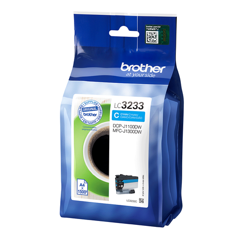 BRLC3233C | The LC3233C is a high yield cyan ink cartridge that prints up to 1500 pages. As a genuine, expertly tested and designed Brother product, you can feel confident you’re getting the best possible quality and value from your printouts.