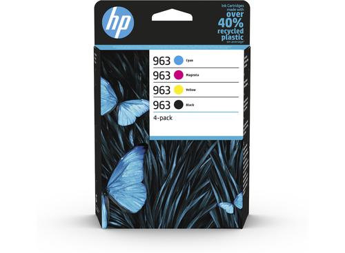 HP 963 Black Cyan Magenta Yellow Standard Capacity Ink Multipack 24.09ml + 3 x 10.7ml (Pack 4) for HP OfficeJet Pro 9010/9020 series - 6ZC70AE