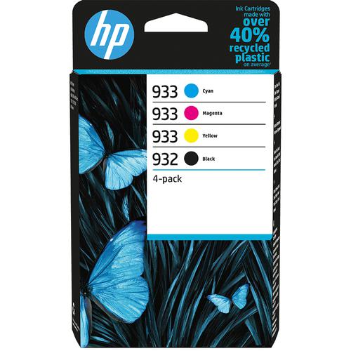 HP6ZC71AE - HP 932/933 Black Cyan Magenta Yellow Standard Capacity Ink Multipack 8.5ml + 3 x 4ml (Pack 4) for HP OfficeJet 6100/6600/6700/7110/7510/7612 - 6ZC71AE