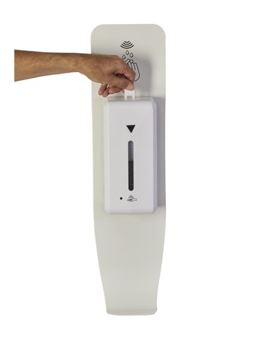 Alba Wall Automatic Hand Sanitiser Dispenser 1 Litre Steel White - MHGELWALL