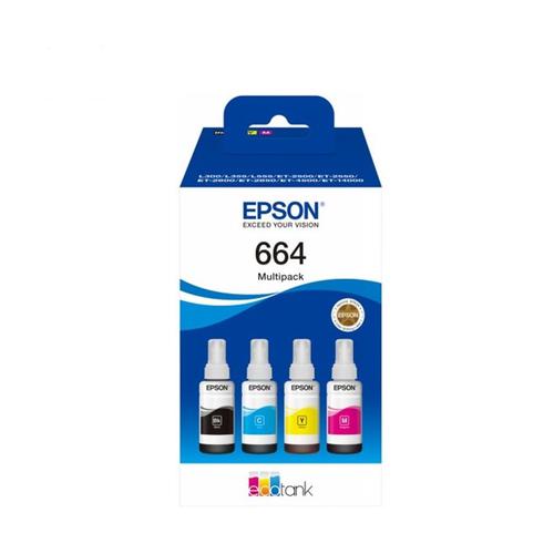Epson 664 Ink Bottle EcoTank Multipack CMYK C13T664640 Inkjet Cartridges EP68520