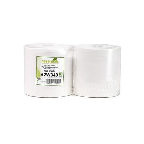 ValueX Bumper Cleaning Roll 2 Ply Recycled 400m White (Pack 2) - 1105022
