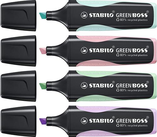 Stabilo Green Boss Highlighter Assorted Pastel (Pack of 4) 1523155 SS56422