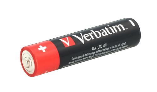 VER49500 | Verbatim's AAA batteries are the smallest model in the Verbatim range. They are recommended for use in devices such as MP3 players, cameras and toys that require constant power for long periods of time.