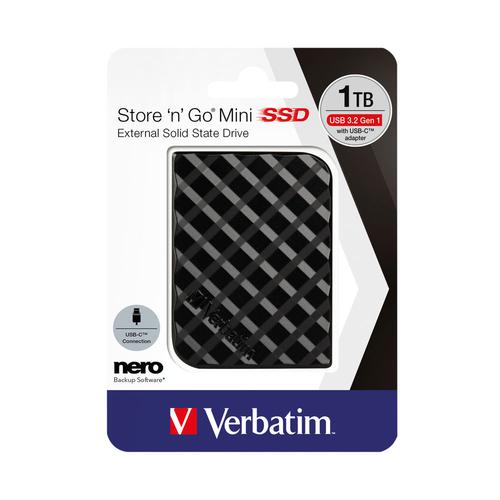 Verbatim Store'N'Go Mini SSD 1TB USB 3.2 Gen1 Black 53237